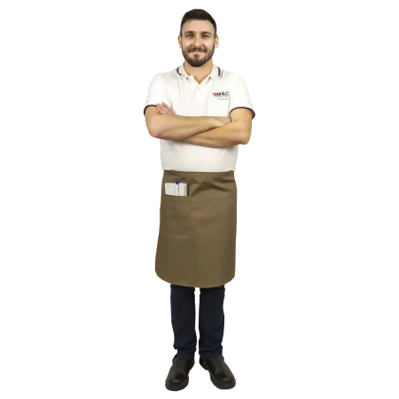 Zapaska długość 60cm beżowa – zapaska kelnerska – odzież gastronomiczna - inne ujęcie Zapaska długość 60cm beżowa – zapaska kelnerska – odzież gastronomiczna - inne ujęcie